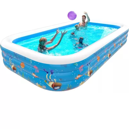Custom 3 Layers Inflatable Swimming Pool For Kids And Adults Automatic Inflatable Swimming Pool